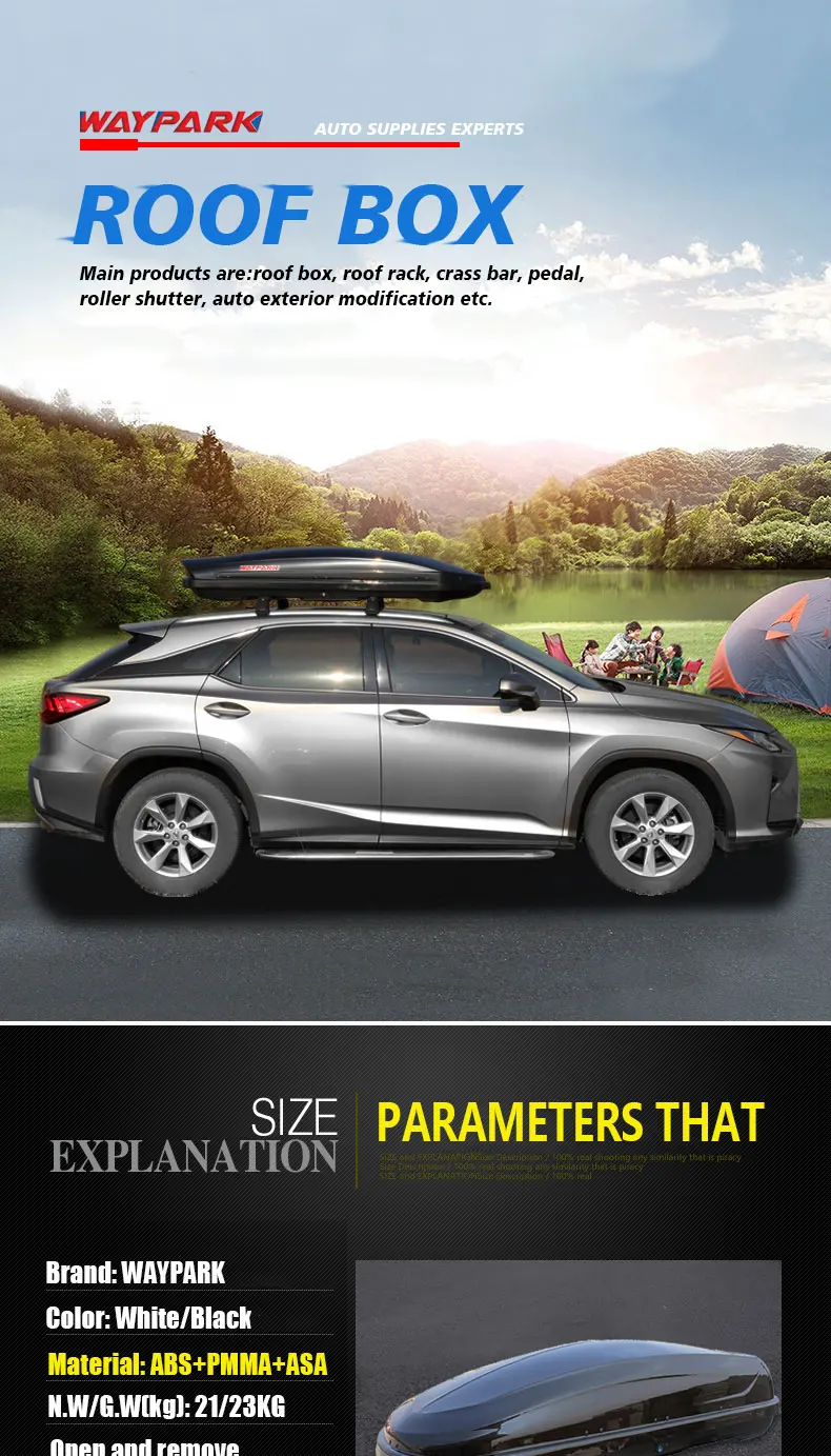 4x4 Suv Car Top Roof Cargo Box 600l Travel Top Car Roof Box Cargo