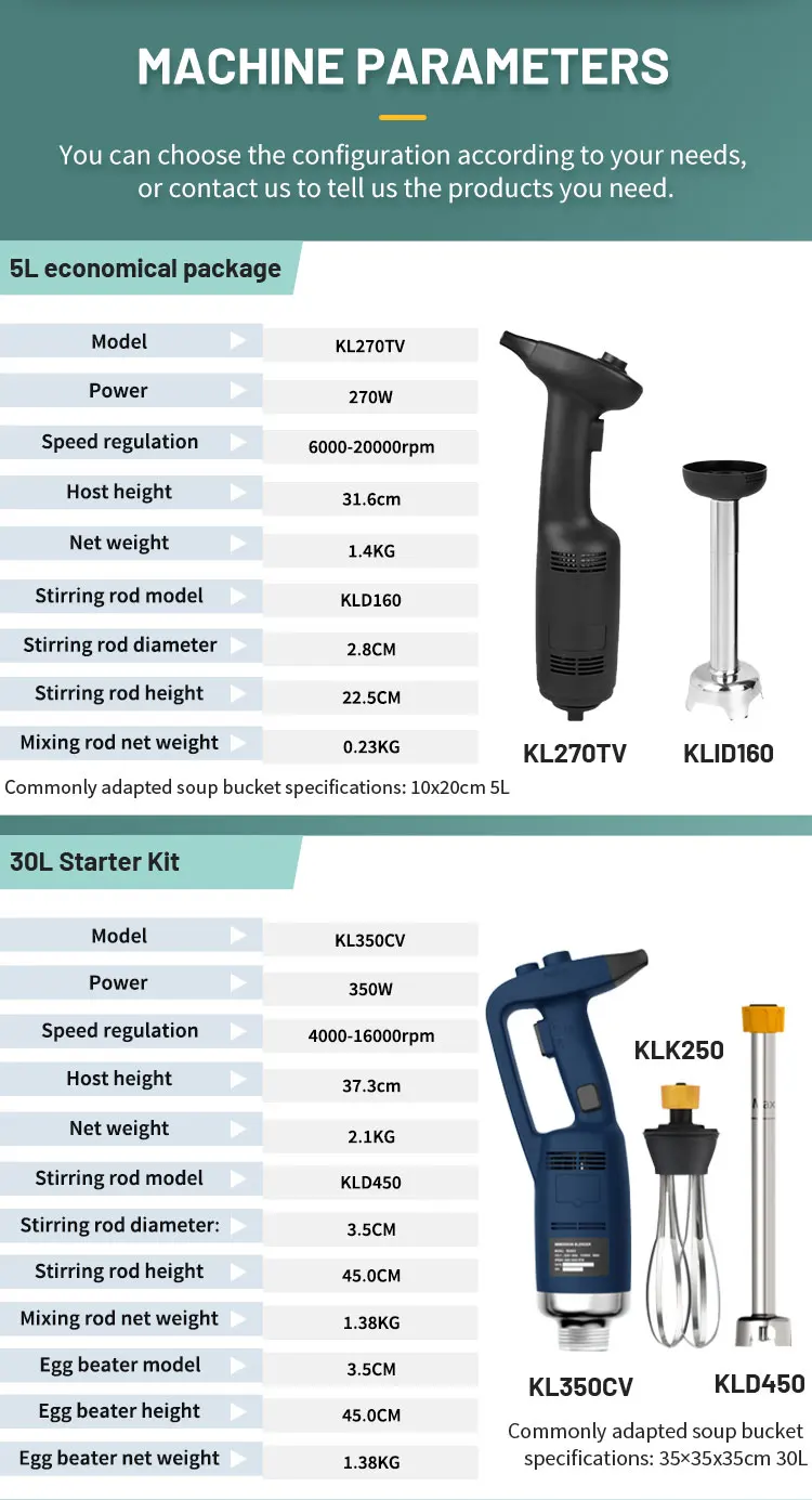 Commercial Portable Electric Mini Stick Hand Blenders Food Processor