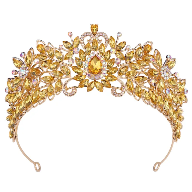 New Queen Crystal Crown a High-end Alloy Bride's Hair Accessory Crown European and American Crown Birthday Wedding Tiaras