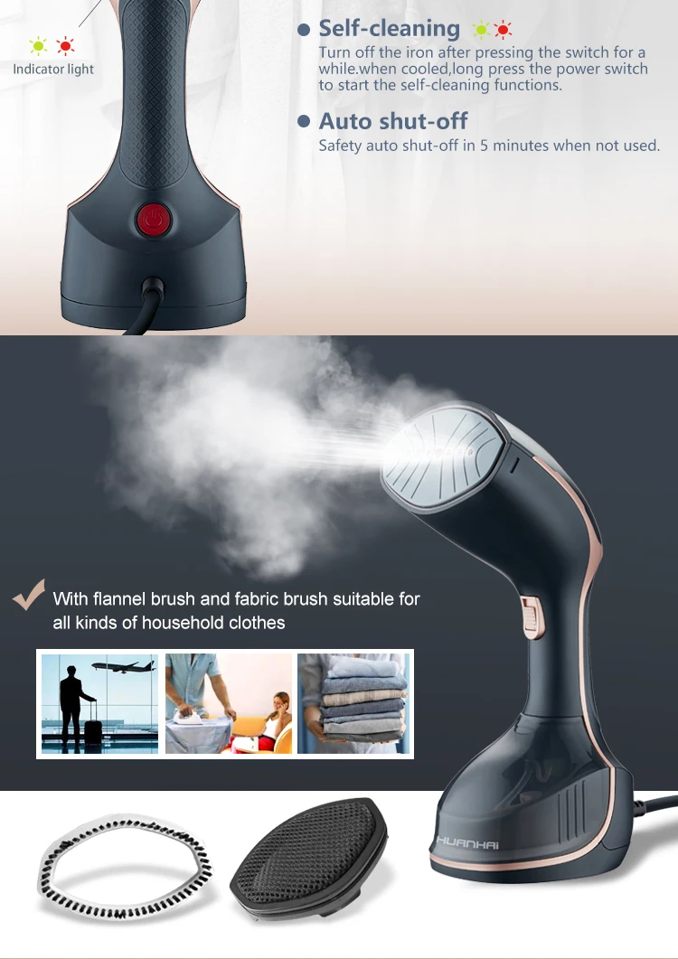 Powerful,Mini Lightweight Handheld Garment Steamer Travel Iron Haeger