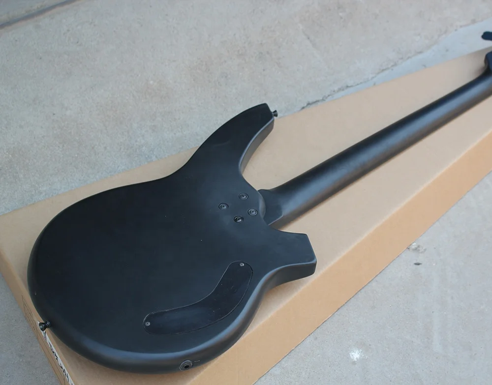 Flyoung Left Handed Bass 5 Strings Electric Bass Guitar Matte Black Musical Instruments