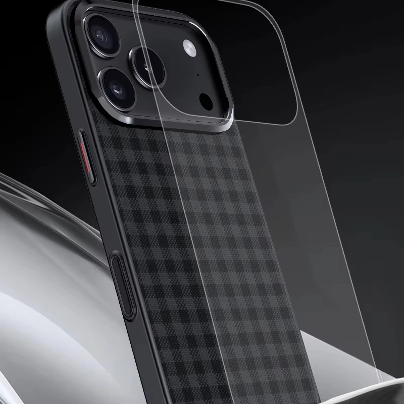 2025 Чехол для iPhone 17 Pro max Air из арамидного волокна с магнитом, ультратонкий противоударный жесткий чехол с металлической подставкой для камеры