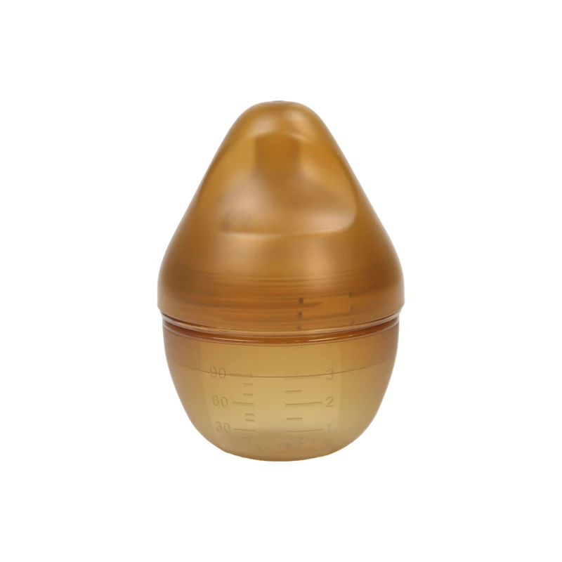 90ml BPA Free Newborn Baby Bottle 0-12 Months Solid Silicone PP Wide Mouth Nipple Feeding Design Imitates Breast Milk Bottle