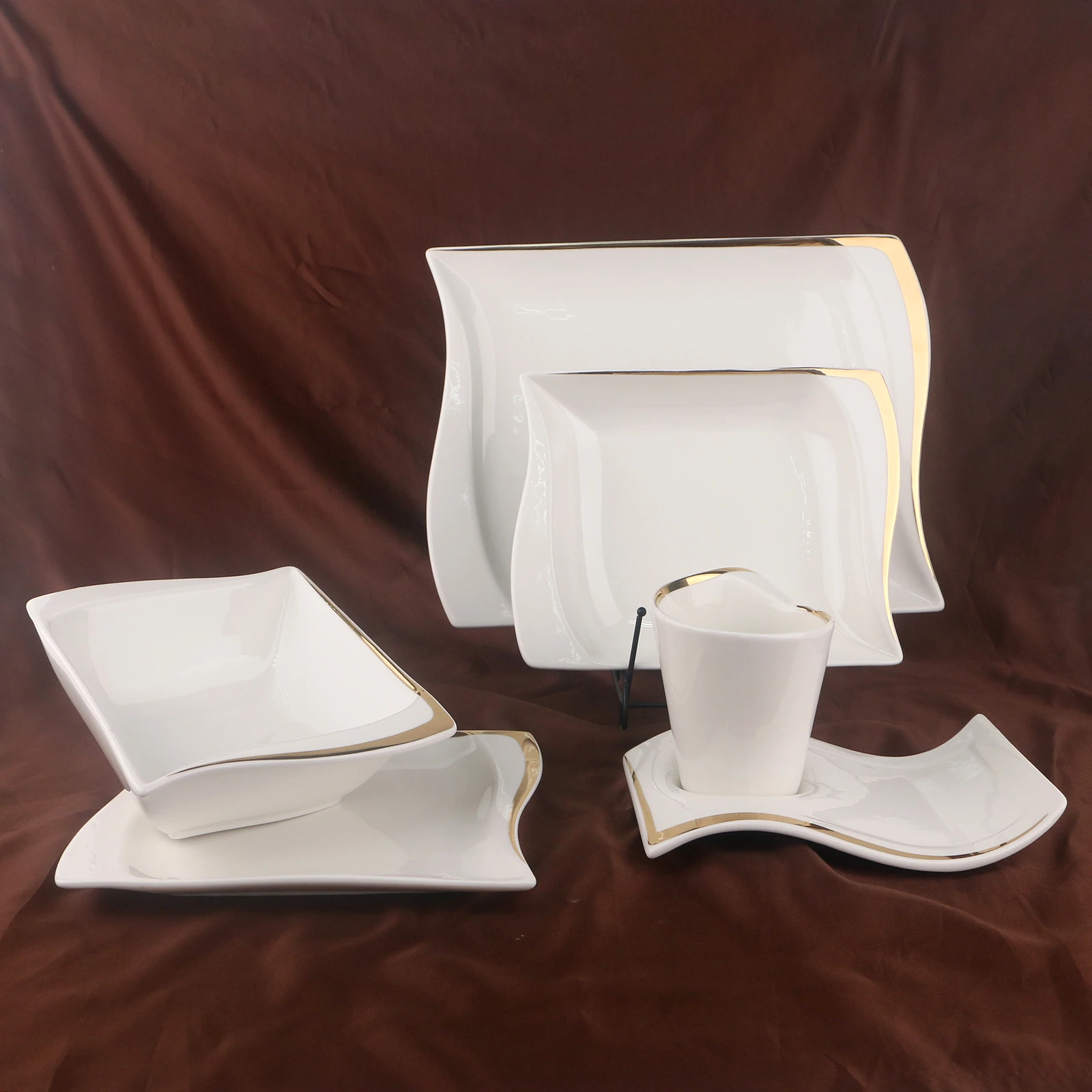 36 Pcs Hotel White Dinner Set Luxury Porcelain Dinner Set Ceramic