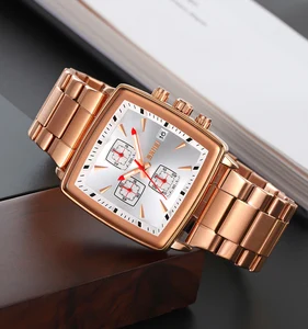 SKMEI 9331 Custom Logo Water Resistant Stainless Steel Band Alloy Case Stop Watch Auto Date Men's Watch