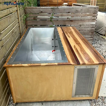 Alphasauna Wooden Outdoor Cold Plunge Tub Set And System Indoor