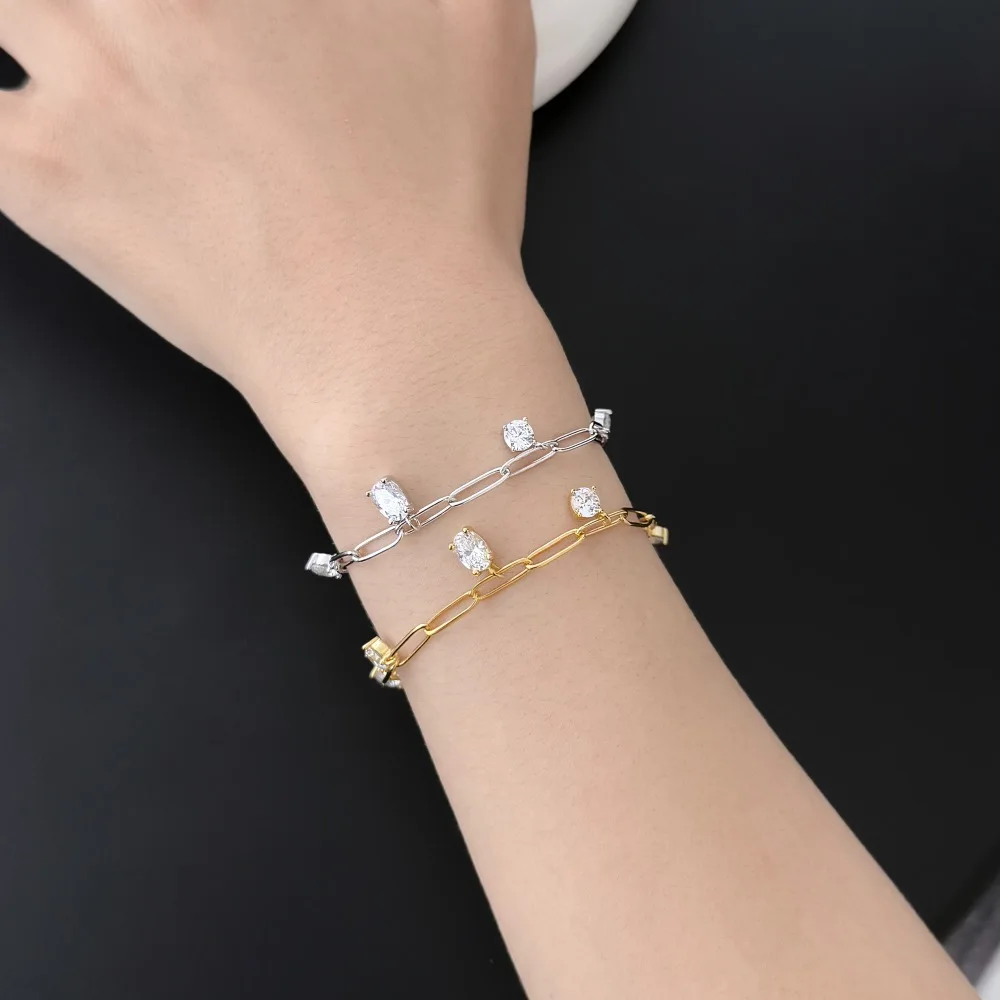 KAKODIY 925 Sterling Silver Five Pendant Adjustable Bracelet Charm Bracelet Women Fashion Simple 5A Zirconia Bracelet detail 5