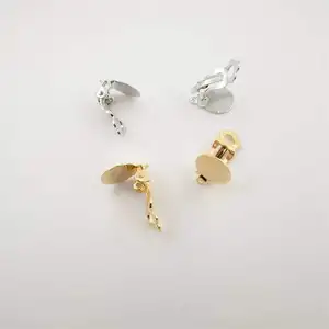 18K Gold Plated Hooked Ear Ring Metal Jewelry Findings Blank Ear Clips in Brass Copper Iron for Men's Stylish Earrings