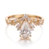 Real solid 14k gold lab diamond ring