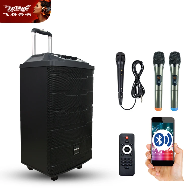 New Stage Equipment 12 Inch Wooden Trolley Speaker TWS Portable bluetooth  Speaker Dj Karaoke Audio System Loa Outdoor Partybox