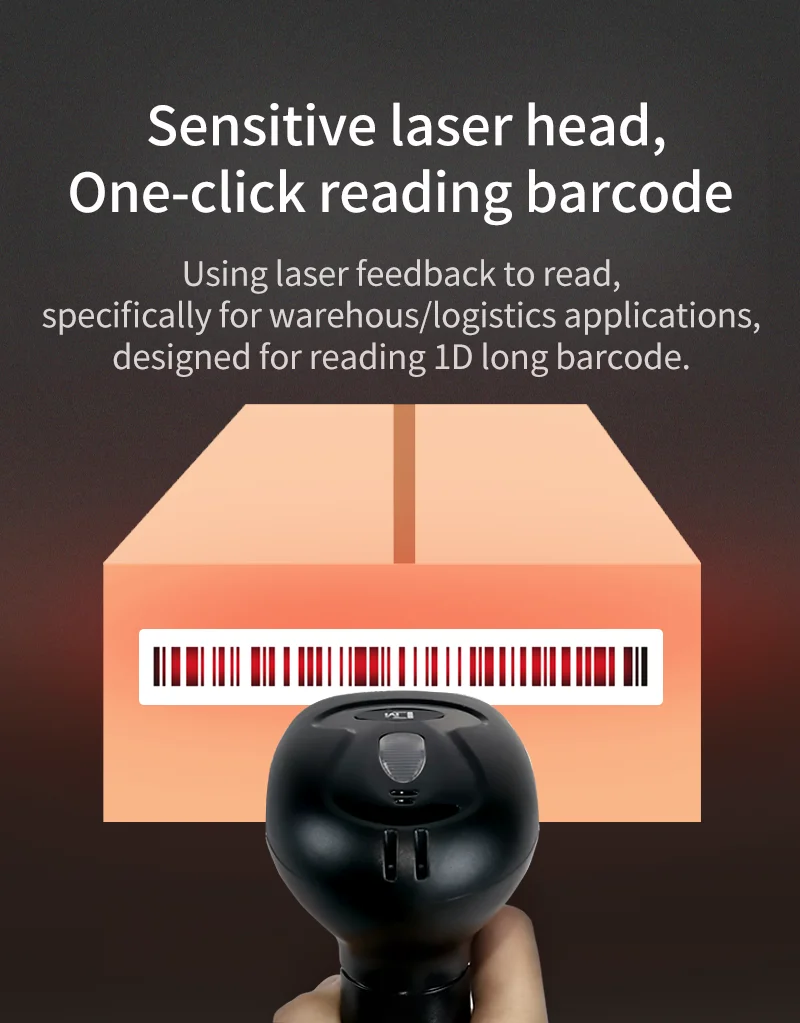 Supermarket POS Machine Barcode Scanner Handheld USB Wired laser Super Fast QR Code Reader with CCD Light Source