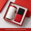 Tasse à café rouge + batterie externe à quatre fils Newman