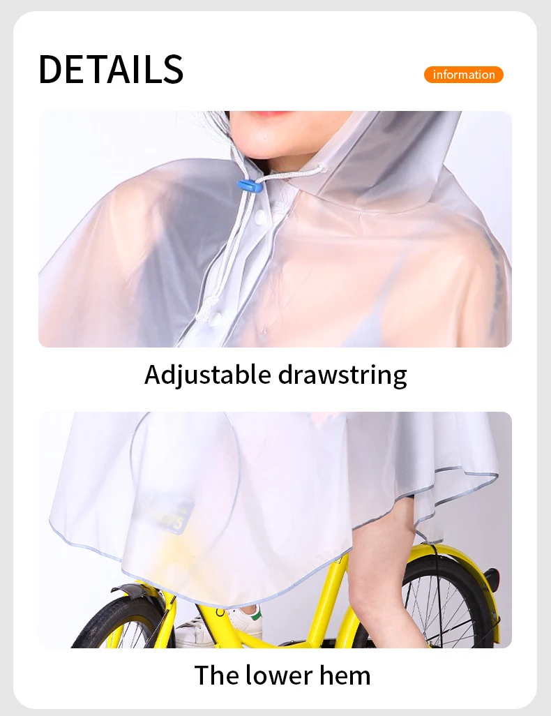 Factory Full Body Eva Poncho Waterproof Bicycle Riding Raincoat For