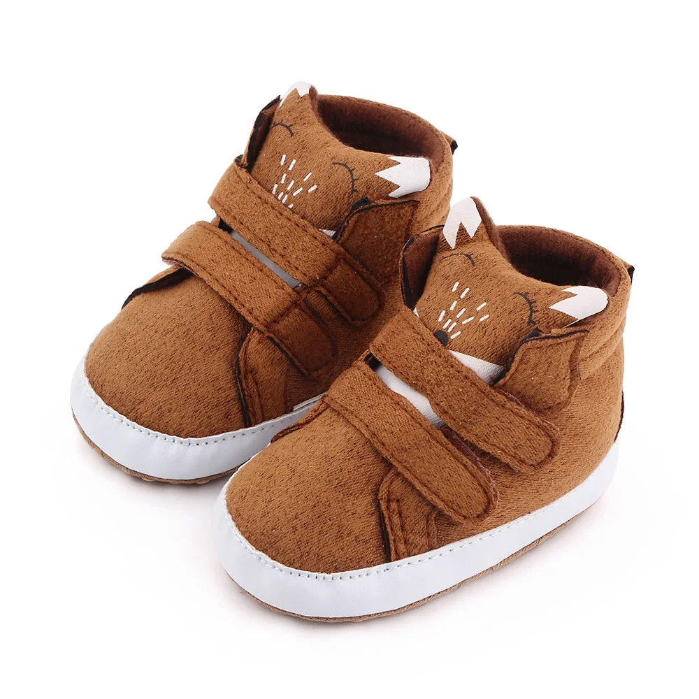 Spring and Autumn Baby Boys Indoor Soft Soled Cute Cartoon Animal Baby High Top Toddler Shoes manufacture