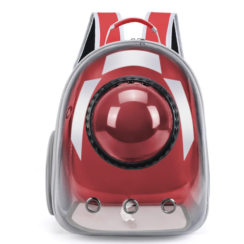 Cat Backpack Solid Space Capsule Pattern Zipper Closure Pet Carrier Portable Outgoing Small Size Animal Pattern Pets Carring Bag