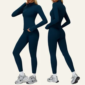 Popular High Quality Windproof Warm Fitness Running and Fleece Exercise Winter Sets for Women Two Pieces