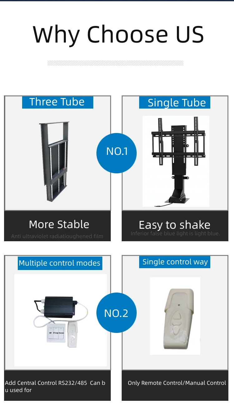 Smart Home Crs Tv Lift Mechanism Motorized Tv Stand Rotating Hidden
