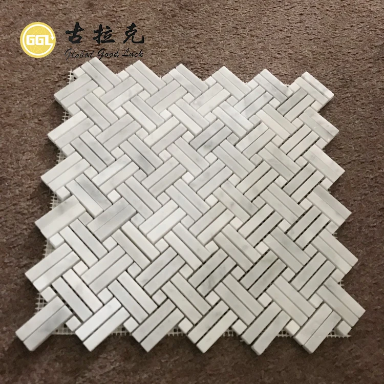 Carrara White Basketweave Mosaic Tile For Wall Floor Kitchen Backsplash