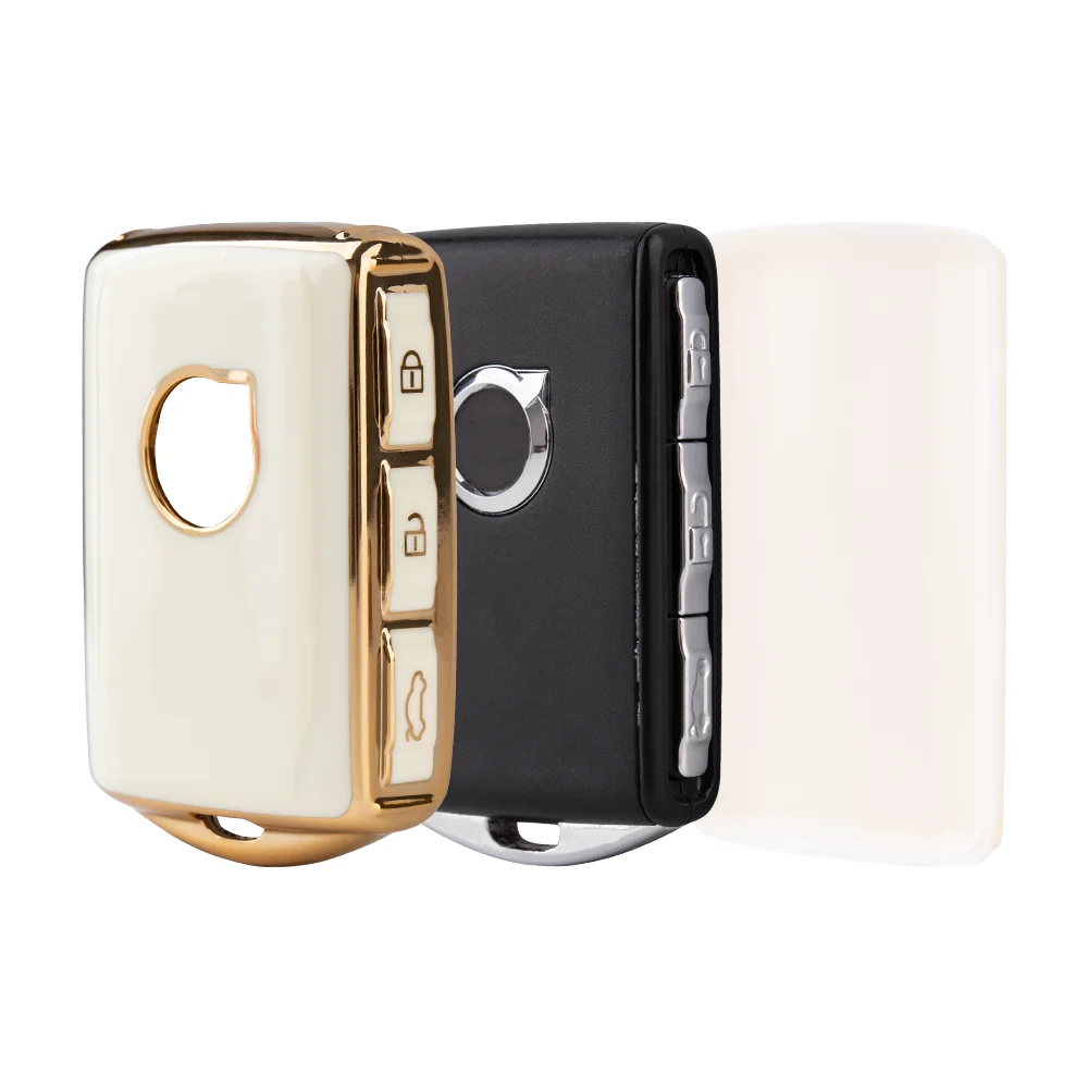 TPU Smart Key Fob Cover Case – White, Fits Volvo XC40 XC60 XC90 C40 S60 V60