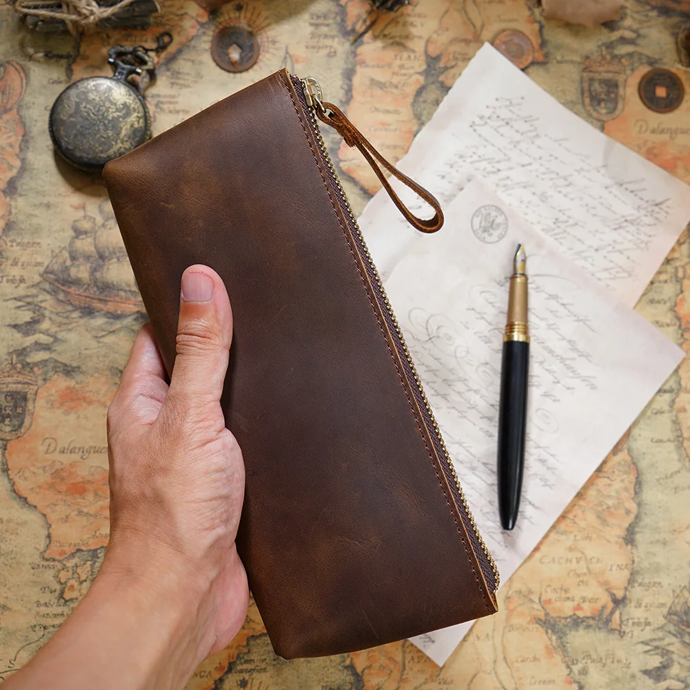 Сумка для карандашей из натуральной кожи