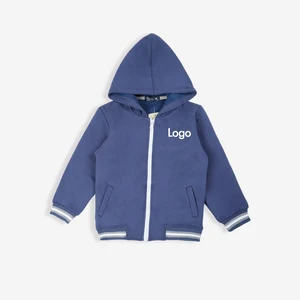 Custom Zip up Kids Hoodies Unisex Essential Children's Pullover Autumn Fleece Full Zip Plain Hoodies for Boys