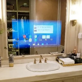 high quality smart tv mirror touchable screen magic mirror raw material big glass plate