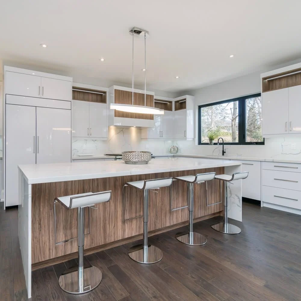 High Gloss Solid Wood Kitchen Design Set Furniture Custom Rta