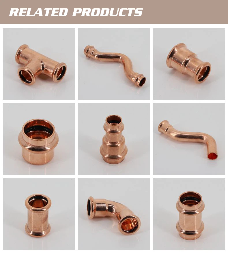 Copper Press Fitting Coupling Reducer Elbow For Plumbing Pipe Fittings