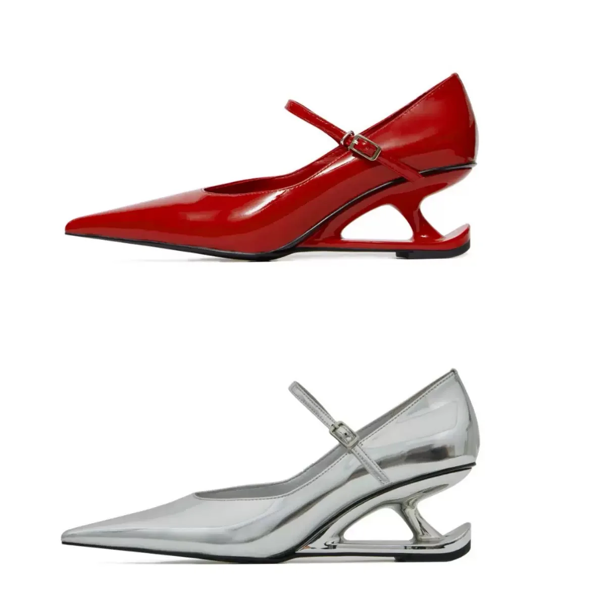 Ladies Pumps Shoes Pointed Toe Special Heel 6cm Lace Up Roma Mary Jane Women