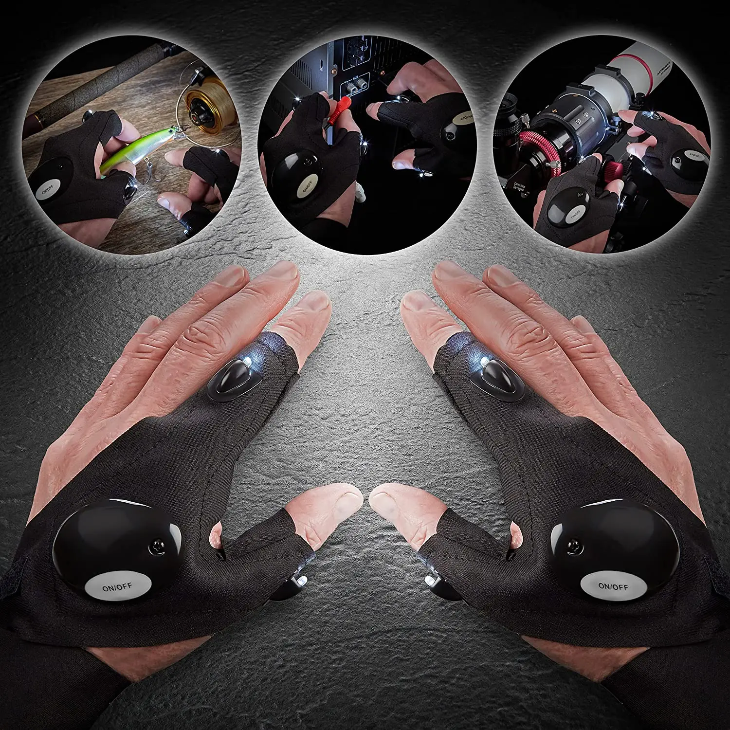 Portable Waterproof Flexible LED Flashlight Gloves Finger light Fishing Magic Strap Mechanic Repairing Work Fishing Light supplier