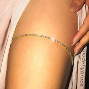 SHIHAN Bling Crystal Body Chain Bikini Jewelry for Women Sexy Rhinestone Leg Chain Bikini Body Chain Accessories