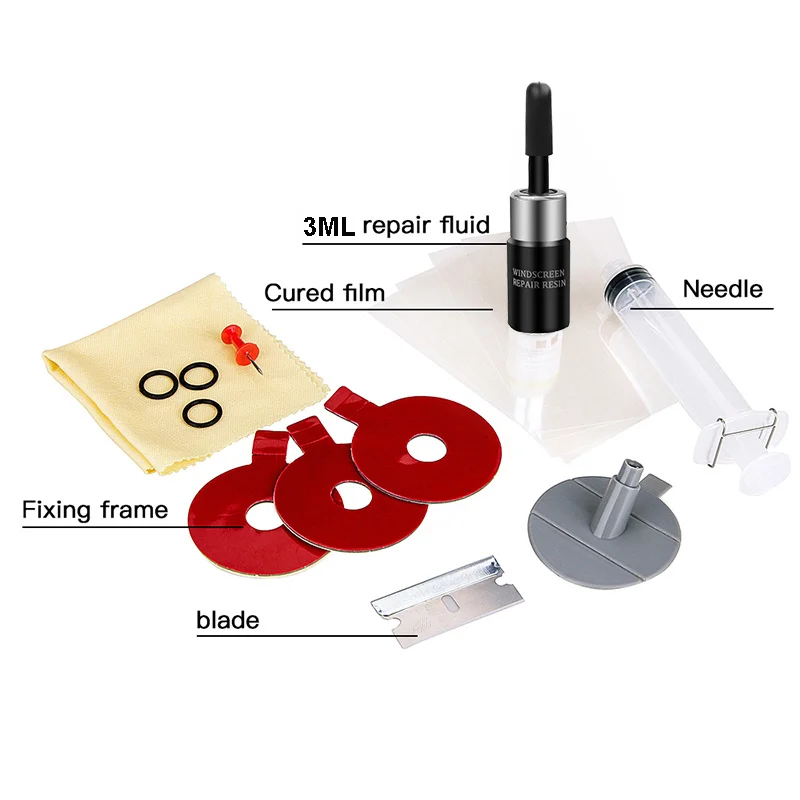 Automotive Glass Repair Kit – Windshield Chip & Crack Resin Fluid Fix Tool