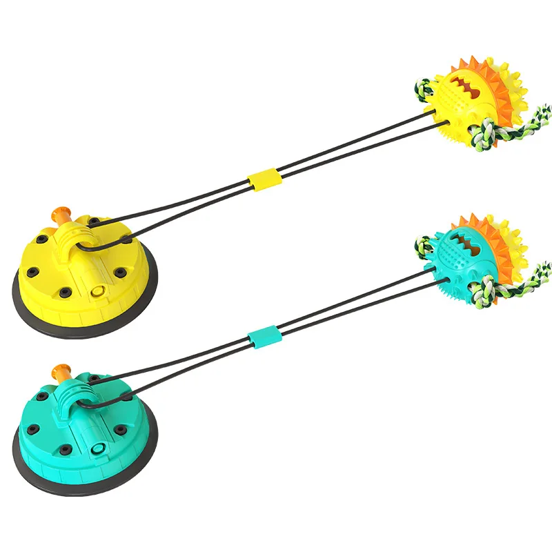 New Explosive Vacuum Suction Cup Pull String Ball Dog Molar Toy Food Leakage Dog Chew Balls Food Dispensing Ball Chew Toy