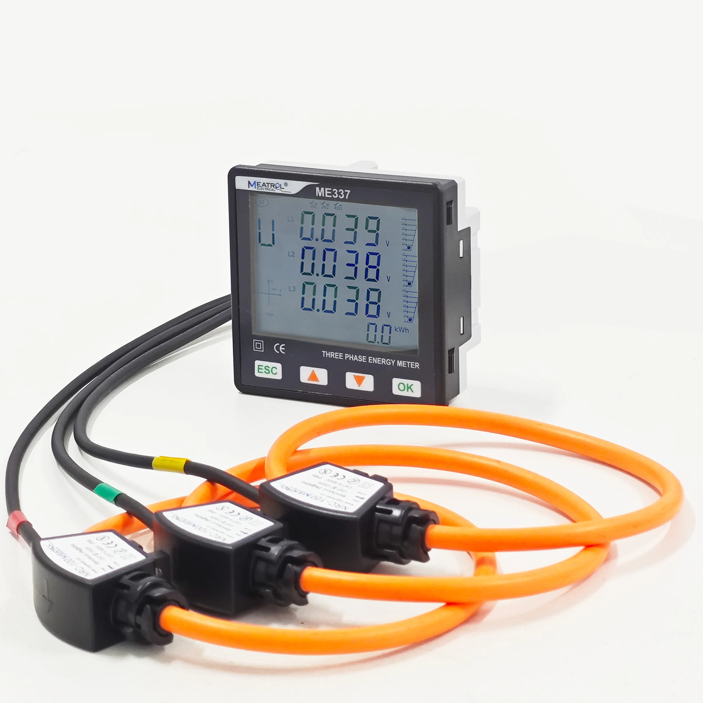 Panel Analyzer 96x96mm MEATROL ME337 LCD Modbus RS485 Power Quality Analyzer
