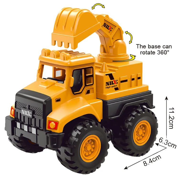 High Quality Simulation Engineer Cars Set Toys 12 Pcs 4 Different Types Mini Pull Back Cars for Kids Playing OEM Friction Car