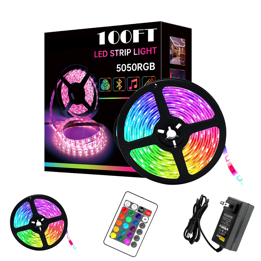 5m 10m 15m 20m 30m Smart Rgb Led Lights Tape Bluetooth Wifi Kit For