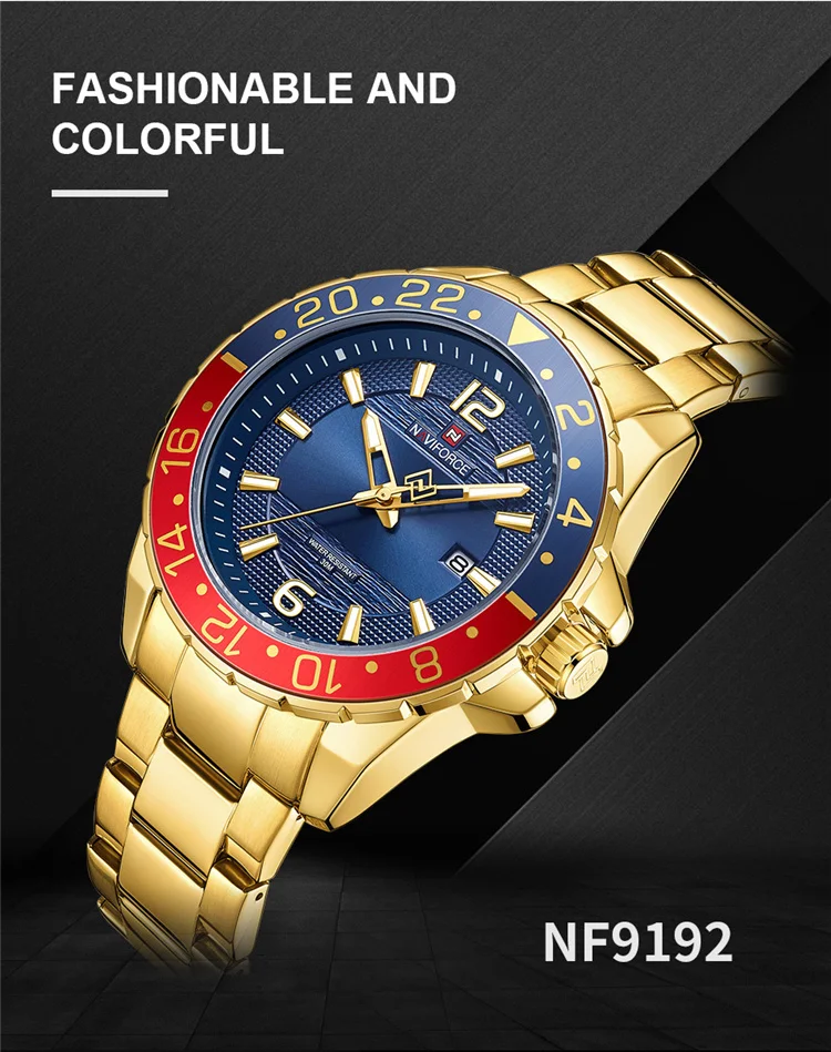 NAVIFORCE 9192 new model Watches For Men Luxury Brand Fashion Casual Date Display Quartz Wristwatch Male naviforce watches