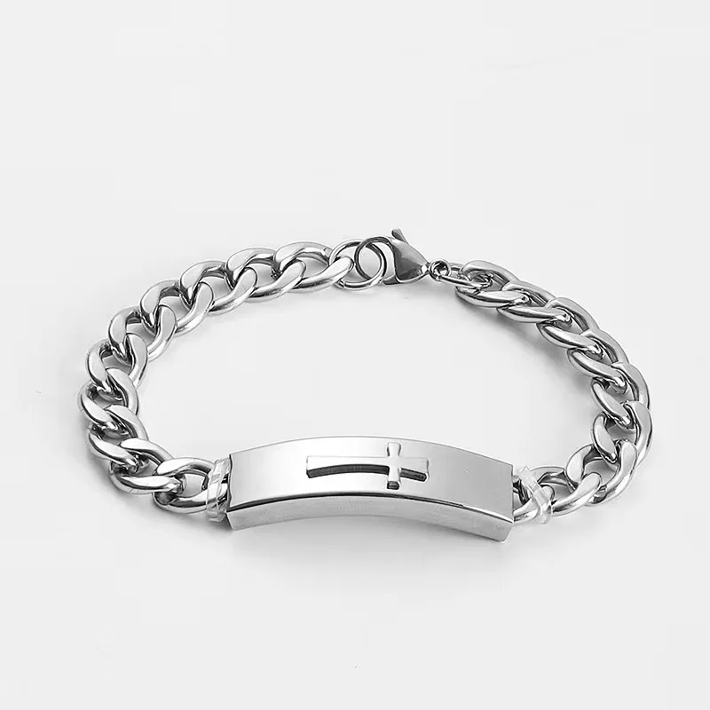 7/9/11mm Stainless Steel Bar Bracelet Men Blank Name Engravalbe Custom Logo Fine Jewelry Men