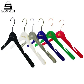 Non slip Brand logo Luxury Wedding  Velvet Dress Hanger