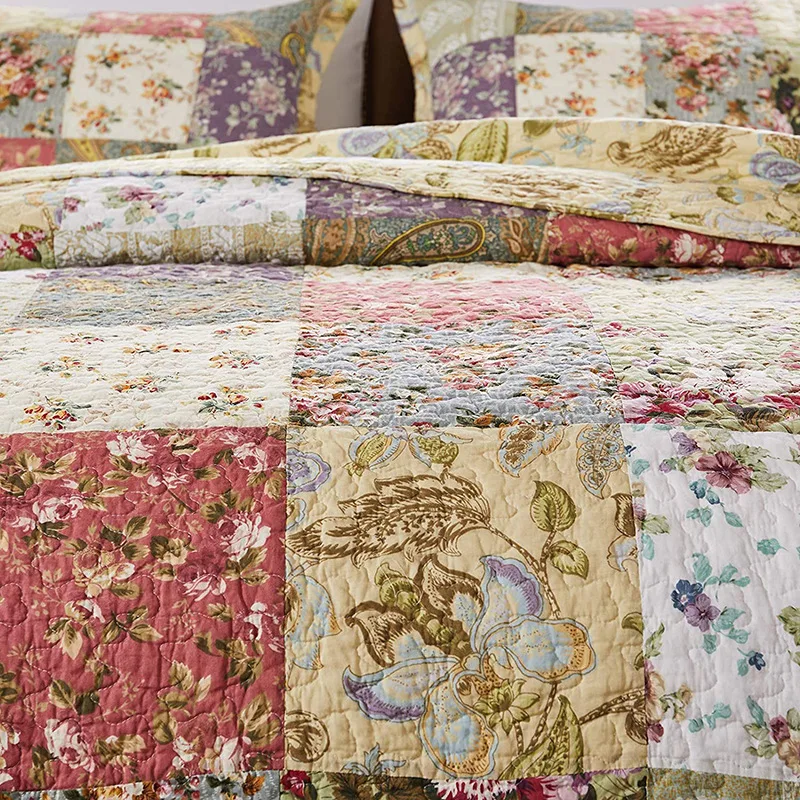 Brand amazon wedding floral embroidery bedspreads bed spread coverlet bed cover luxury