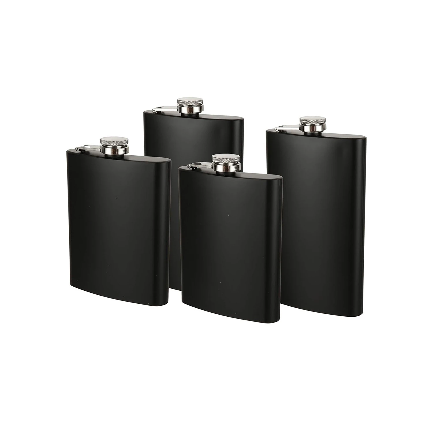 Wholesale Custom Logo Modern Mini 6oz 7oz 8oz Matte Black Metal Stainless Steel Hip Flask Party Gifts for Men Women
