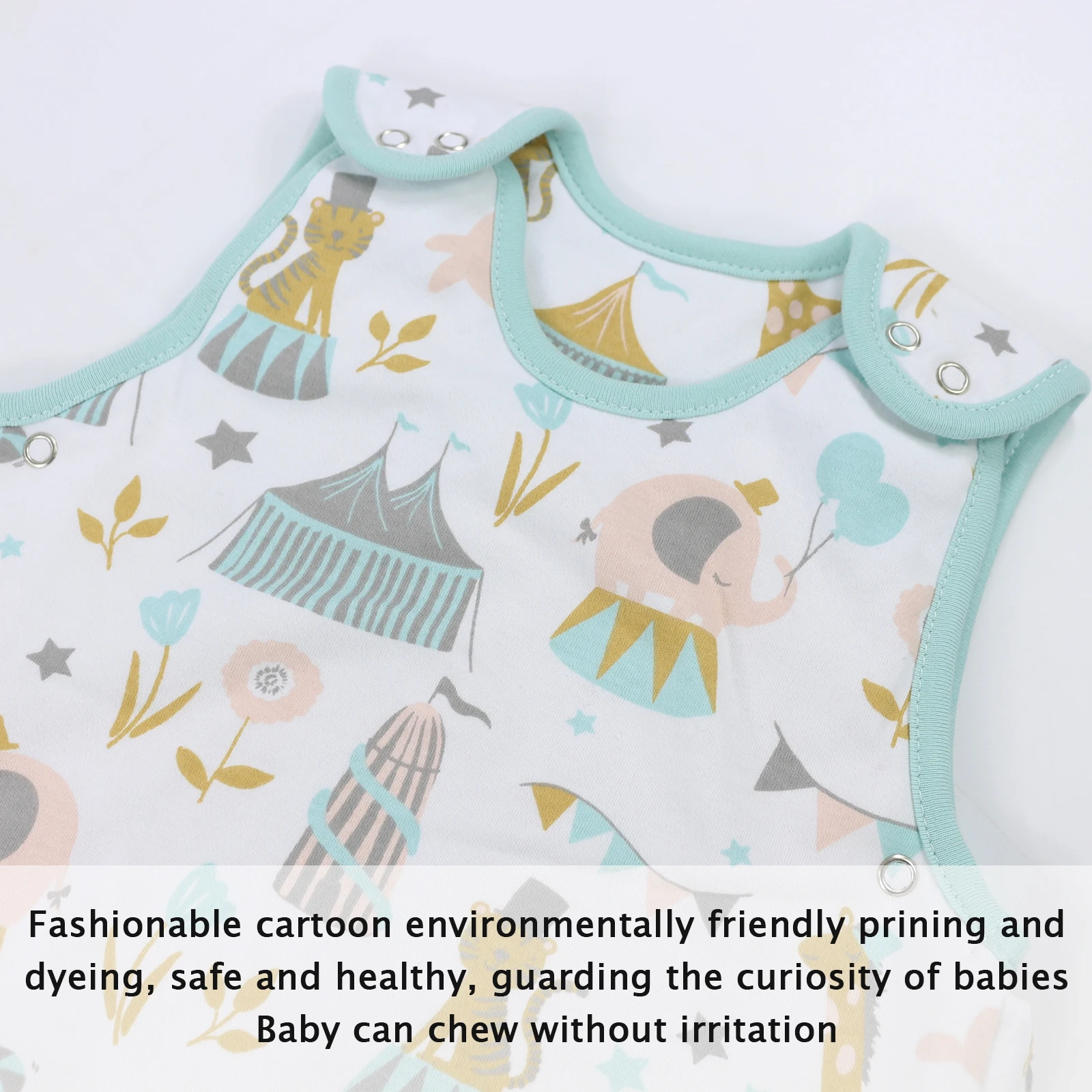 Wholesale 1.5 Tog Baby Sleep Sack 100 Cotton Printed Sleeveless Zipper