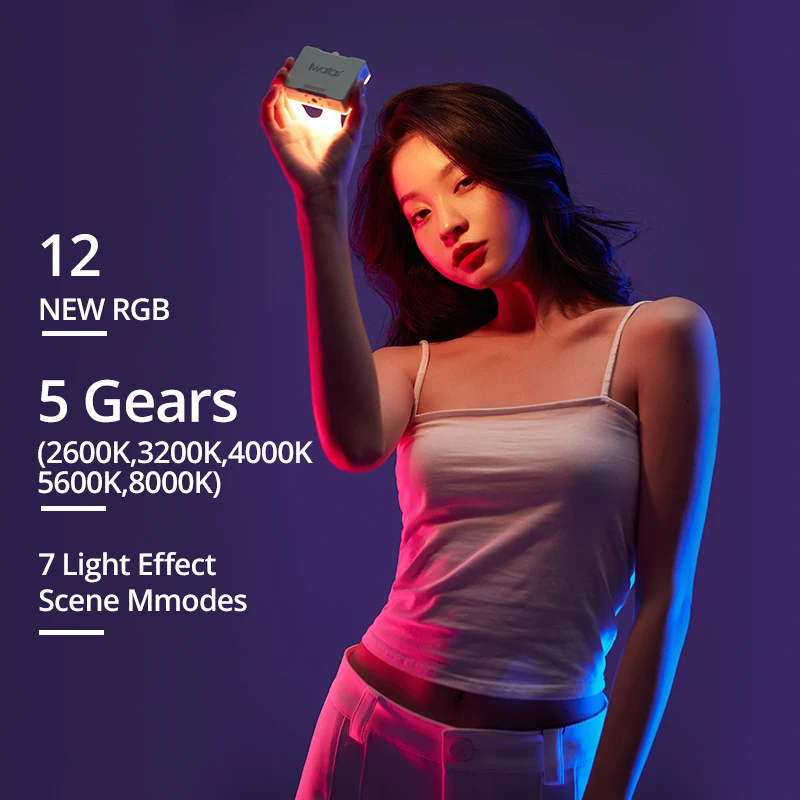 Iwata GM1 or GM1 Pro Mini Portable Pocket LED Fill Light Full Color RGB Handheld Indoor Live Photography Light