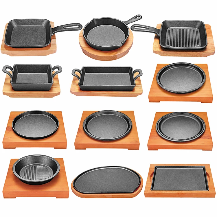 Korean Cast Iron Barbecue Sizzling Plate, Oval 타원 무쇠 판