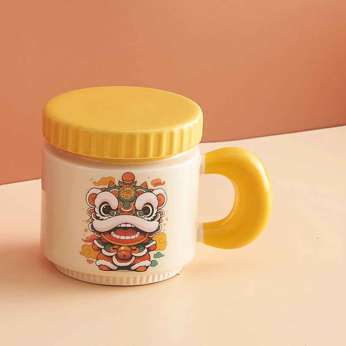 product high quality custom beautiful portable luxury original lion dance ceramic mug gift box classic design ceramic cup-8