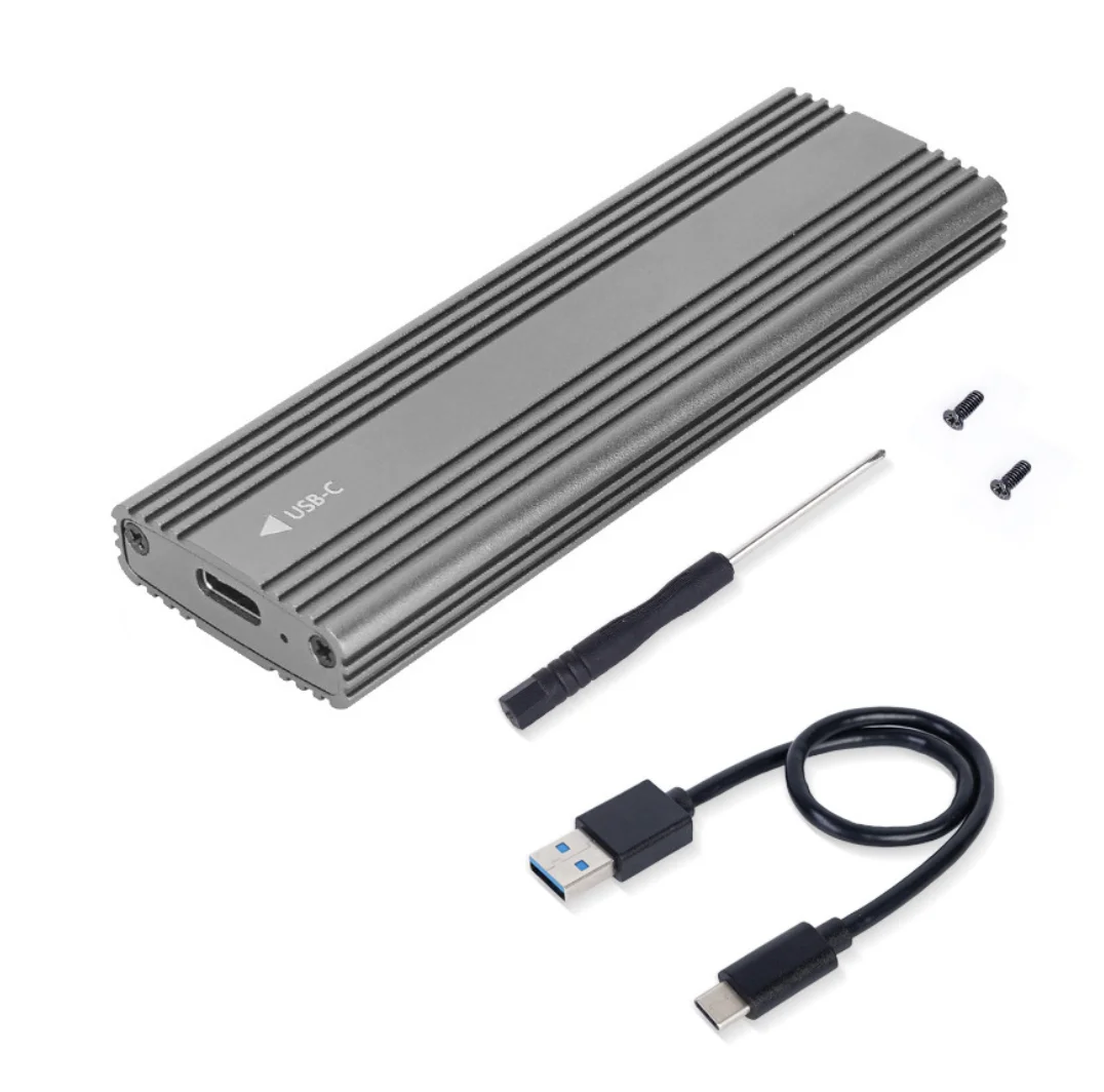 Pocket M.2 NVMe SATA SSD Enclosure 10Gbps USB3.2 Type-C Adapter