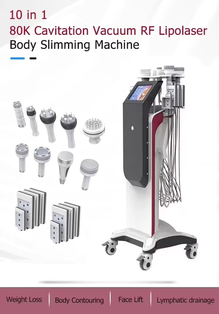 10-in-1 80K Cavitation Vacuum RF Slimming Machine 2 Shop the advanced 10-in-1 80K cavitation vacuum RF slimming machine with lipolaser and multipolar RF technology for body contouring, fat reduction, and skin tightening treatments. 10-in-1 80K Cavitation Vacuum RF Slimming Machine