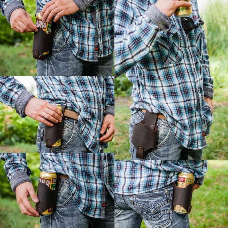 Sac Banane En Cuir PU Pour Bouteille De Bière Sangle De Taille Porte-canette De Bière Ceinture