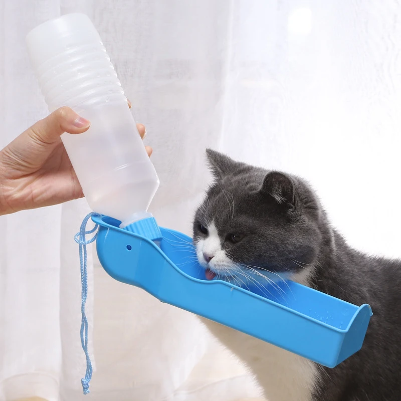 wholesale 250ml 500ml pet traveling bottles outdoor portable plastic pet dog drinking water bottle