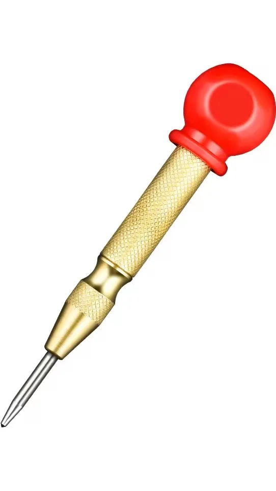 Automatic Center Punch With Red Rubber Handle High Hardness Spring 